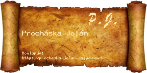 Procháska Jolán névjegykártya